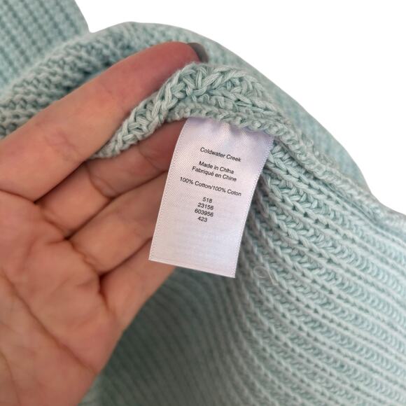 Coldwater Creek Women's Light Green/Blue Knit Sweater Size Large - Picture 5 of 6
